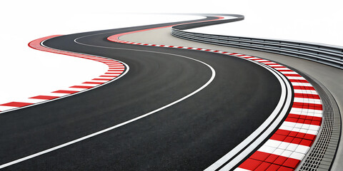 Empty Race Track with Modern Grandstand isolated on white background as transparent. PNG. AI GENERATED