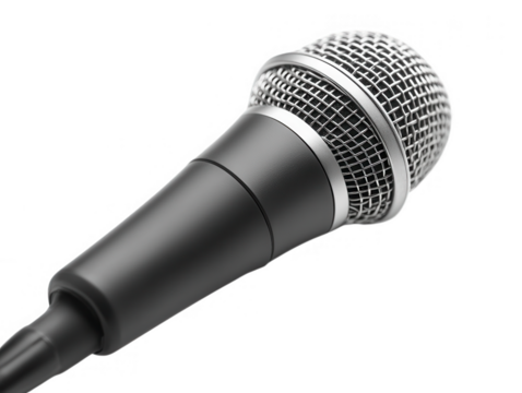 Microphone for recording isolated on transparent background