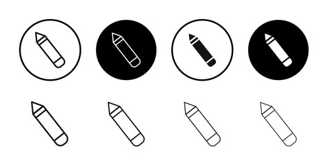 Crayon icon Flat art illustration in outline