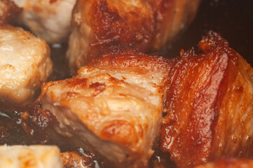 Crispy, golden-brown chicken pieces are ready to eat