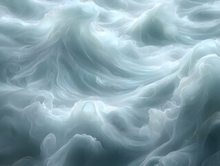 Obraz premium A mesmerizing view of swirling ocean waves, capturing the ethereal beauty of the sea with soft, fluid textures in shades of blue and green.