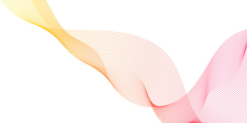 abstract Pink stripes on a white background, Abstract orange wavy line, abstract pink and yellow curved lines in White Background, Abstract dynamic color lines, waves. Vector geometric backgrounds.
