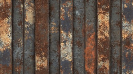 Rusted Metal Surface with Vertical Stripes