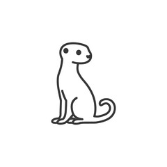 Obraz premium Line Drawing of a Sitting Cat