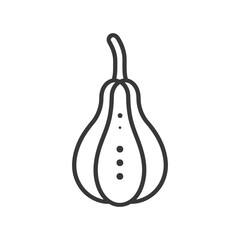 Line Drawing of a Single Gourd with a Stem