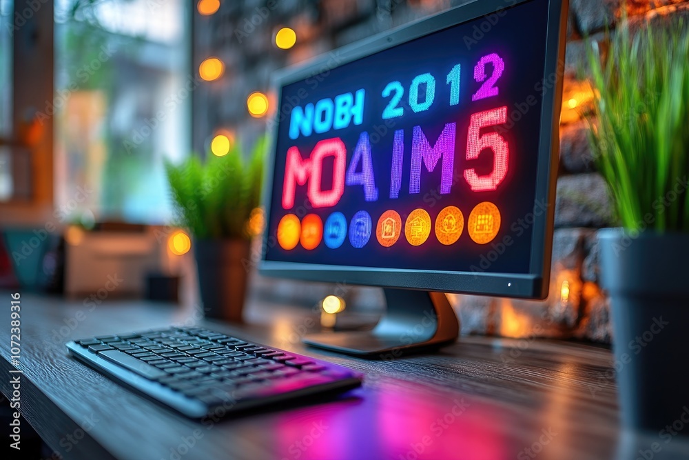 Poster computer monitor displaying 