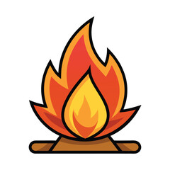 Fire ball. Flame from burning fuel illustration white background