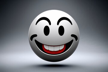Fototapeta premium 3D Playful Mischievous Grinning Emoticon