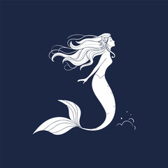 Mermaid fantasy creature silhouette