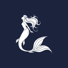 Mermaid fantasy creature silhouette