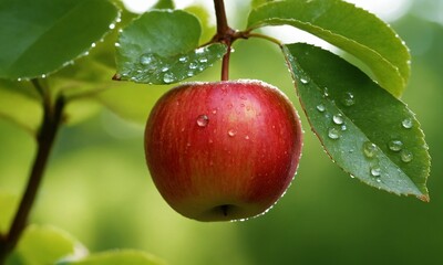 싱싱한 사과 하나 맛있게 생겼다