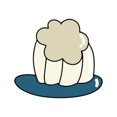 handrawn line cartoon bread and drink cafe doodles design. element stock