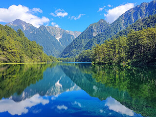 Fototapeta premium lake and mountains