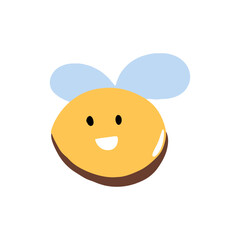 kawaii bee element decoration isolated on white background. stock element bee kawaii