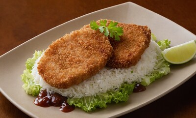 맛있는 돈가스 사진 소스 밥 바삭하고 맛있어보인다