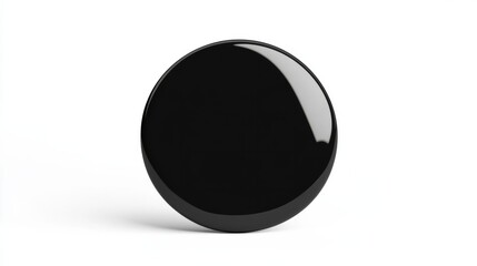 black round button on white