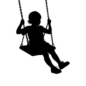 recommend clip art: A child on a swing silhouette 