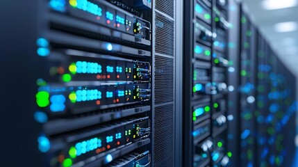 Naklejka premium Network Engineer Cloud Server VM Cloud computing visualization showing VM scaling, no face, no body, flat design illustration