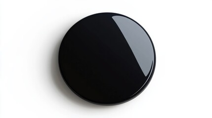 black round button on white