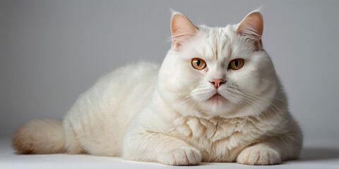 Obraz premium Adorable Cat purebred on the white background, cute cat, Cute and unique cats, created with generative AI