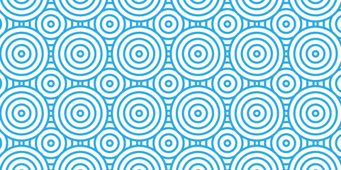 Abstract Overlapping Pattern. Seamless geometric ocean spiral pattern and abstract circle wave lines. blue seamless tile stripe geomatics create retro square line backdrop pattern background.