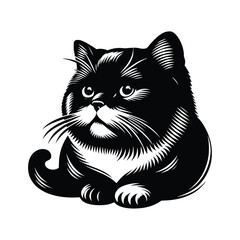 Cute Cat Black Vector,SVG
