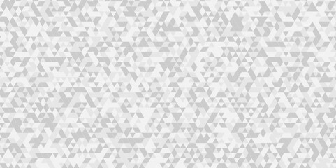 Fototapeta premium Minimal random white and gray polygon triangle overlap texture background. Vector geometric gray, white cube square low polygon background. abstract surface creative diamond pattern corporate.