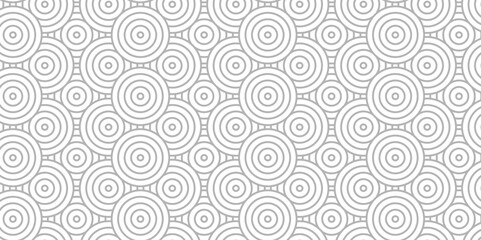 Abstract Overlapping Pattern. Seamless geometric ocean spiral pattern circle wave lines. white and gray minimal tile stripe geomatics create retro square line backdrop pattern background.