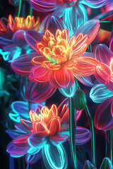 Fototapeta premium A lively and colorful flower arrangement bursting with summer energy and a vibrant, high-spirited vibe