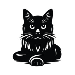 Cute Cat Black Vector,SVG