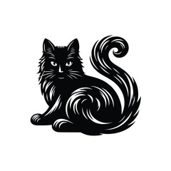 Cute Cat Black Vector,SVG