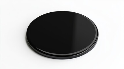 black vibrant button against white background
