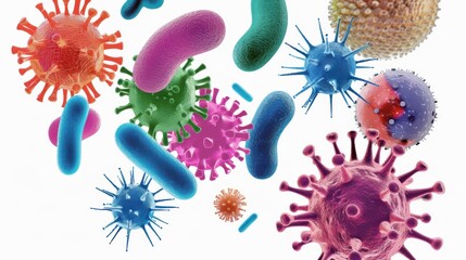 Different Types of Viruses and Bacteria.