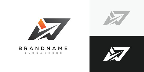 A Arrow Letter Logo Vector Design Template.