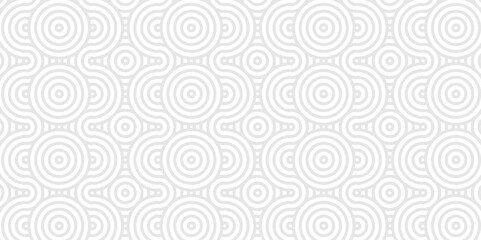 Obraz premium Abstract Overlapping Pattern. Seamless geometric ocean spiral pattern circle wave lines. white and gray seamless tile stripe geomatics create retro square line backdrop pattern background.
