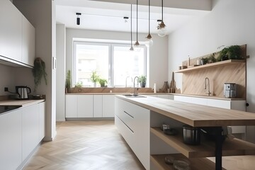 modern kitchen interior with kitchen