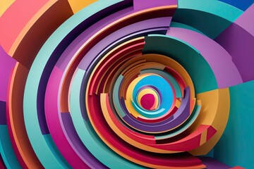 Vibrant Backdrops Featuring Curved Geometric Patterns and 3D Design Elements