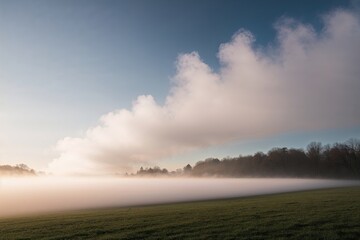 Obraz premium Captivating Spring Fog Experience with Ethereal White Mist and Elegant Vapour