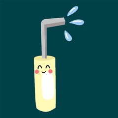 cute kawaii dental care cartoon isolated on white background