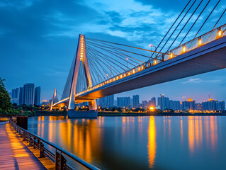 Naklejka premium bridge at night