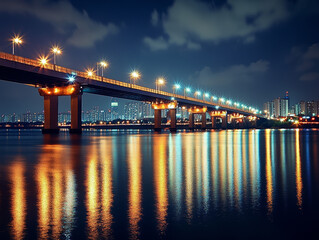 Naklejka premium bridge at night