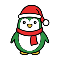  Christmas penguin vector design with a white background