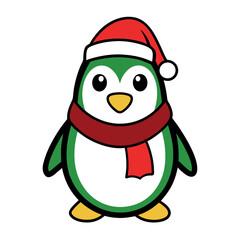  Christmas penguin vector design with a white background