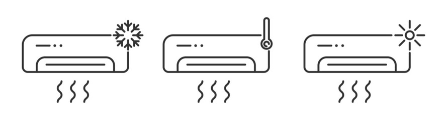 Air conditioner icon set. Set of air conditioning icon. Vector illustration