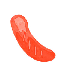 watercolor food cupcakes, burger, sausage, egg, choco pie, banana