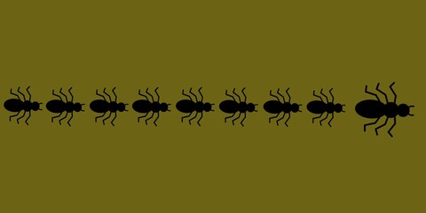 Line of ants silhouette pattern