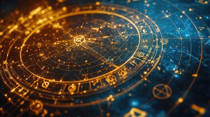 A close-up of an astrological chart filled with detailed symbols and notes, capturing the essence of zodiac interpretation.