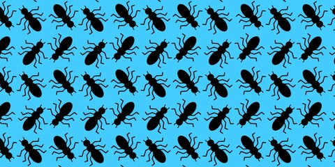 Seamless pattern of ants silhouette
