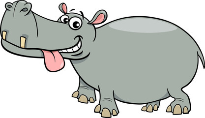 cartoon hippopotamus or hippo wild animal character
