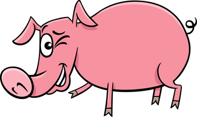 cartoon pig or piglet farm animal character